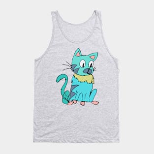 Blue Cat Original Artwork Tank Top